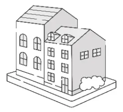 Illustration af etageejendom