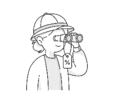 Illustration af person med kikkert