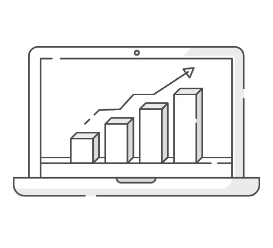 Illustration af graf på bærbar computer